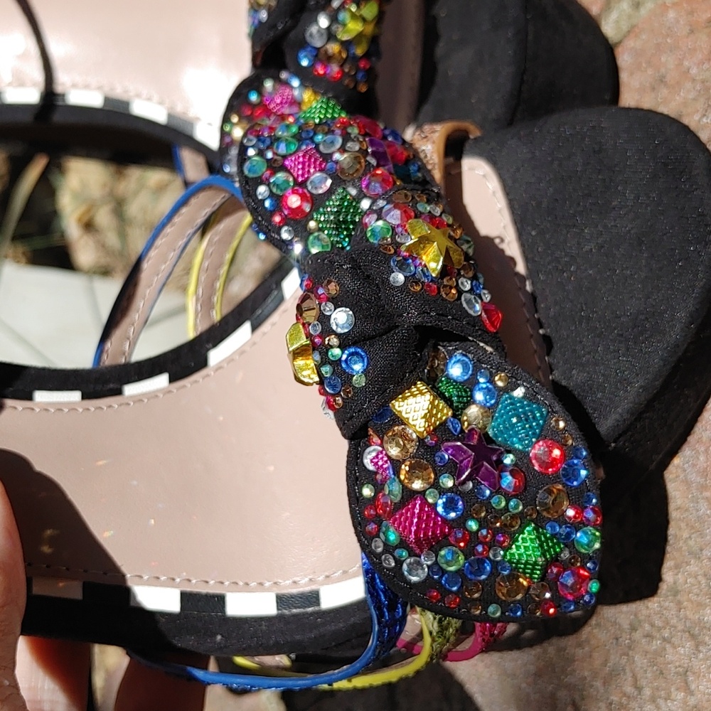Betsey Johnson Tobie Embellished Platform Sandal Size 7.5 (1316) - Picture 5 of 11